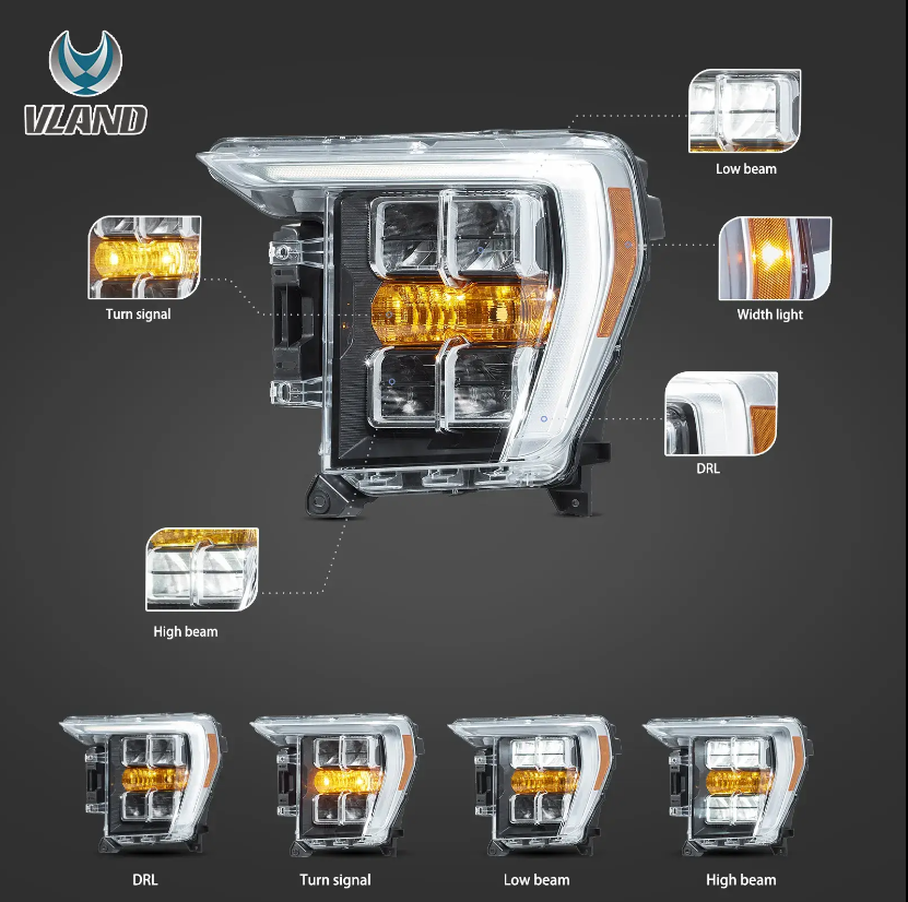 2021 - 2023 Ford F-150 VLAND BI-LED Headlights - Precision Retrofits