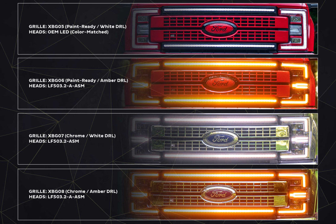 FORD SUPER DUTY (17-19): MORIMOTO XBG LED DRL GRILLE - Precision Retrofits